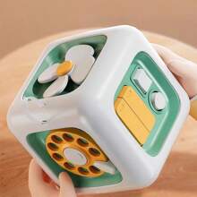 6-In-1 Busy Cube Toy, Suitable For Teens And Youth - Improves Fine Motor Skills And Early Learning Abilities, White With Yellow Accents, Made In China, Teen Toy