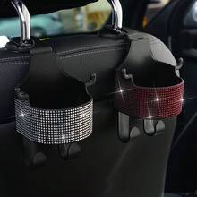 1pc New Rhinestone Multi-Functional Car Seat Organiser With Cup Holder 2-In-1 Car Hooks With Easy Installation Hooks - Organiser Made Of ABS Material, Easy To Carry Around - one-size - View 10
