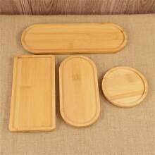 Multi Bamboo Tray Wood Saucer Flower Pot Tray Cup Pad Coaster Plate For Kitchen Decorative Plate Creative Coaster Coffee Cup Mat