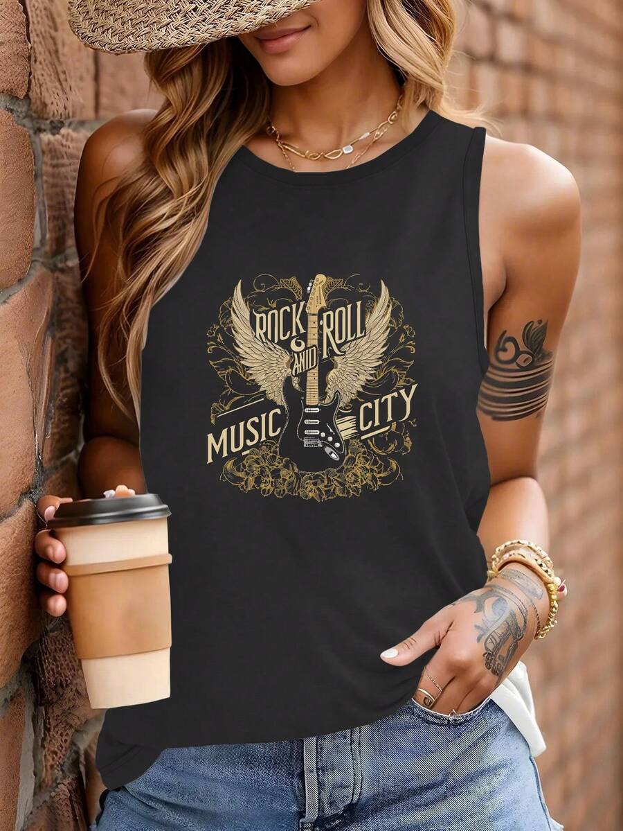 Guitar NASHVILLE ROCK AND ROLL Women's Vest