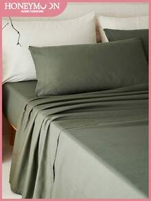 2pcs Supersoft Plain Pillowcases, Lightweight Cloud-Like Feel Bedding, Envelope Closure, Oeko-Tex Certified - Olive Green - View 2