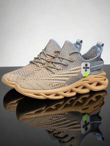 CLOHOO Brand Men's Casual Sneakers, New 4-Season Comfortable Breathable Blade Trainers, Running Shock Absorbing Anti-Odor Jogging Shoes - 棕色 - 查看 6