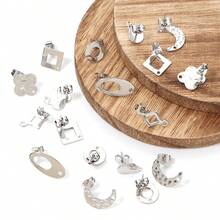 10pcs/Pack Stainless Steel Earring DIY Kit With Butterfly Earring Stopper, Multi-Design Earrings Accessories - Steel - View 3