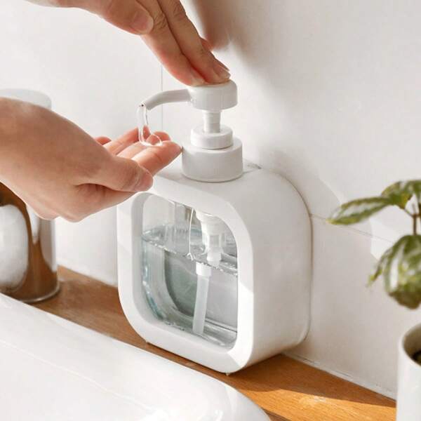 1pc Hand Soap Dispenser Pump Bottle Plastic Manual Press Pump Bottle For Lotion, Shampoo