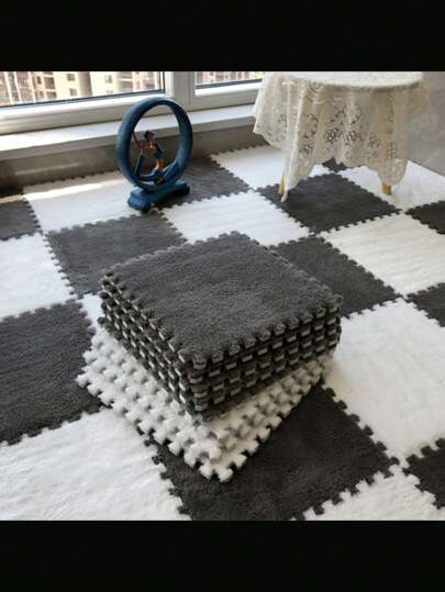 Patchwork Carpet, Warm And Atmospheric Patchwork Mat, Warm Bedside Carpet, Soft And Anti-Fall, Easy To Install, Home Decoration, 11.8x11.8 Inch Crawling Mat, Thick Plush Floor Mat Bedroom Decor Room Decor Aesthetic Room Decoration Stuff Living Room Decor