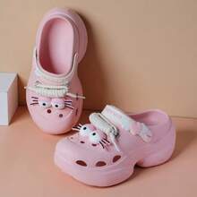 Mules à plateforme perforées pour femmes, semelle épaisse, antidérapantes, confortables, convenant pour le médical/les soins infirmiers, la plage, les tenues décontractées, sandales perforées, sandales de plage - Rose bonbon - Voir 5