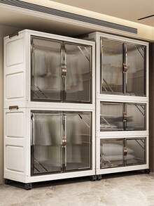 免安装收纳柜，简易衣柜家用衣物收纳柜，儿童塑料衣柜，可折叠储物柜 - 彩色 - 查看 7