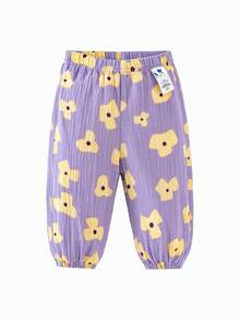 mini bala Boys' And Girls' Pants Summer Quick-Dry Mosquito-Proof Loose Baby Girl Skin-Friendly Soft Long Pants - White Purple - View 1