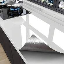 Slät rent vit Temperaturbeständig, Mögelbeständig, Smutsbeständig, Oljesäkra, Fuktsäkra klistermärken - Självhäftande köksklistermärken, Lätt att riva och klistra, Avtagbar, Lämplig för skåp, bänkskivor och bord - Modern plastdekor, Skydda skåp - Multifärgad - Visa 2