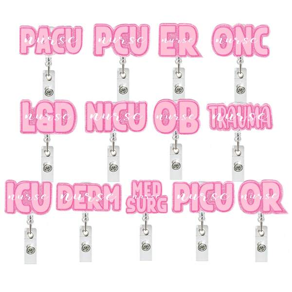 1pc Pink Doctor/Nurse Rotating Badge Reel Gifts, Retractable ID Card Holder Clips,School Supplies,Back To School