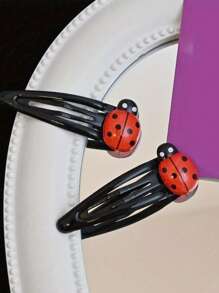 4 Pezzi Fermagli per capelli a forma di coccinella, Barrette per capelli rosse antiscivolo, Fermagli per capelli a forma di animali per ragazze e donne, Accessori per capelli, Fermagli per capelli a forma di insetto per il ritorno a scuola, Accessori per capelli per decorazione, Mollette, Articoli scolastici