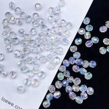 200 peças de contas transparentes de canto AB coloridas de 6 mm com furo reto em acrílico, acessórios de contas para DIY de colar, pulseira, brincos, joias e suprimentos de artesanato de contas