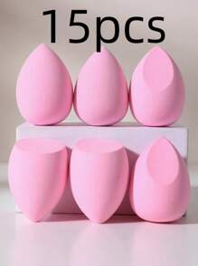 15pc Makeup Sponge, Random Shape, Suitable For All Skin Types, Latex-Free Multi-Purpose Makeup Sponge For Liquids, Creams And Powders, No Stripes, Smooth Make-Up Applications, Simple And Beautiful, Easy To Carry.
