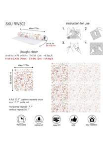 ihomeli 清新绿粉花卉壁纸，防水易撕，可移除壁画，家居装饰，墙面艺术，17.7 英寸 x 6.5/9.8 英尺，即撕即贴墙板，壁纸，春季装饰贴纸，焕新家居，节日装饰，生日和毕业礼物 - 彩色 - 查看 13