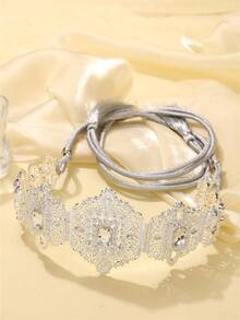 Boho Floral Hollow Lace-Up Waist Chain, Moroccan Women Body Chain, Tassel Adjustable Caftan Dress Accessory, Suitable For Wedding, Festival, Performance, Street Style - Waist Chain - View 13