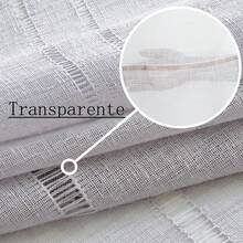 Kitchen Window Curtains - 淺灰色條紋 - 查看 5