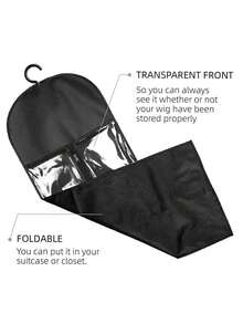 1/2 piezas Perchero para pelucas, soporte para extensiones de cabello, almacenamiento de pelucas para múltiples pelucas, bolsas de almacenamiento con perchero, soporte para pelucas a prueba de polvo, almacenamiento de extensiones de cabello con gancho, extensiones de cabello, pelucas y accesorios (negro) rosa intenso, púrpura, dormitorio - Multicolor - Ver 4