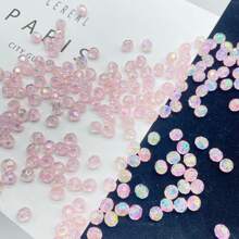200 peças de contas transparentes de canto AB coloridas de 6 mm com furo reto em acrílico, acessórios de contas para DIY de colar, pulseira, brincos, joias e suprimentos de artesanato de contas