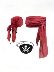3 Stücke/Set Ferienspaß Cosplay Mittelalter Renaissance Gürtel Kleidung mit Piratenmaske, passend für Valentinstag, Kostümparty, Zaubershow, Mode Kostümzubehör