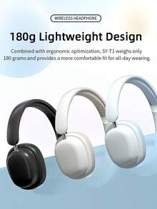 无线耳机，配备5.3芯片，降噪功能，舒适耳罩，音乐运动两用无线耳机 - 适合女性/儿童/男性/成人