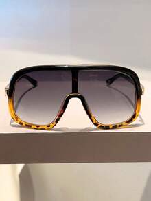 1 Peça Novo Óculos de Sol Oversized em Formato de Escudo de Moda Feminino, Design de Lente Integrada, Óculos Laranja, Formato Simples, Cor Degradê, Óculos Decorativos de Armação Completa para Verão, Praia, Viagem, Outdoor - Multicolorido - Visão 7