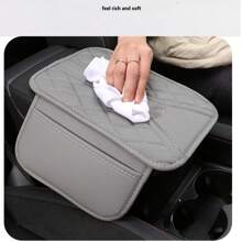 1pc Armrest Box Heightening Pad With Dual Side Storage Pockets / No Pocket Two Styles, PU Leather Automotive Armrest Console Pad, Car Interior Decor Accessories