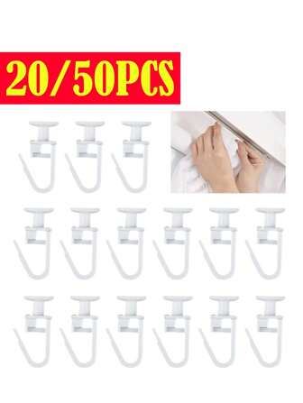 20/50 st Fönstergardinspårkrokar, Gardinkrokar, Gardinskjutare - Takgardinspårset med låsbara hopfällbara hängkrokar, lämplig för rum och skiljeväggar