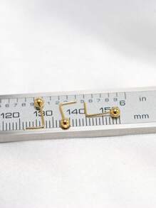 1 pieza Anillo de nariz de plata de ley 925 en forma de L con Top de bola de 3mm, joyería para perforación de la nariz adecuada para mujeres y hombres