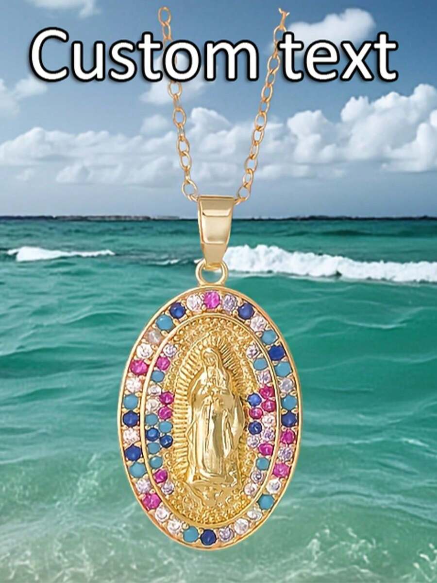 From Letter To Heart Distance Customizable Engraved Necklace, Perfect Choice For Confession Gift - Gold - View 1