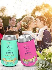 1/3/5/10/12/24 PCS Customized Can Cooler Sleeves, Personalized Foldable Insulated Beverage Bottle Holder With Logo Image Text For Wedding Graduation Birthday Party