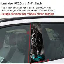 2 包，老虎闪电汽车贴纸，适用于 B 柱和车门，玻璃金属/塑料表面，遮盖划痕，汽车装饰贴纸，汽车配件，车辆防水汽车贴纸 - 均碼 - 查看 3