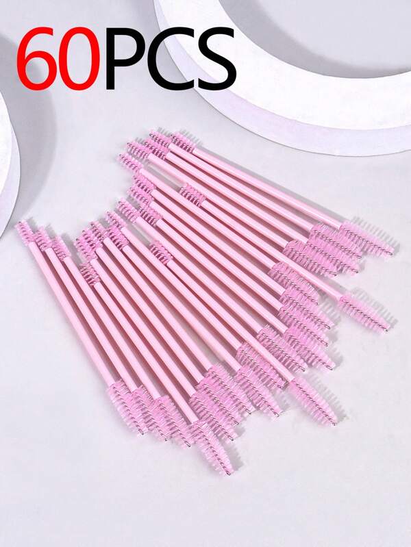 60/40/20/5pcs Multi-Functional Double Ended Eyelash Curler, Beginner Eyelash & Eyebrow Brush 2-In-1 Makeup Tools, Eyelash Extension Brushes, Beauty Makeup Accessories