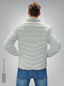 HPC POLO Chamarra Abrigo Blanca para Hombre HPC Polo – Estilo Puffer , Manga Larga, Básica, Casual, Bonita, Ligera y Cómoda, Ideal para Clima Fresco, Look Urbano o Uso Diario