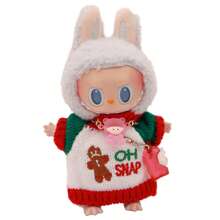 Muñeco de peluche con llavero de caja ciega de 17 cm con conjunto de ropa interior, vestimenta diaria linda (muñeco no incluido, accesorios aleatorios)