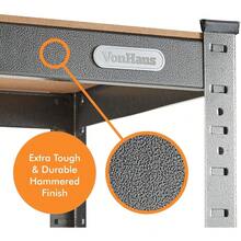 Garage Shelving Units - 5-Tier Garage Storage Shelves With 1325KG Capacity - Extra Wide Shelving Units For Storage With Adjustable Layout - Heavy Duty Racking - 180 X 120 X 40 Cm - Black - View 2