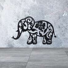 Quadro Vazado Elefante Decorativo Sala Escritório, quadro decorativo preto vazado MDF decoração