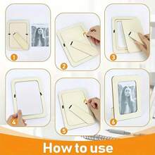 Set de 21 piezas de kit de manualidades para pintar marcos de fotos DIY, artesanía manual de madera DIY, productos colaborativos para parejas y familias. Un gran regalo de cumpleaños que incluye 5 marcos de fotos de madera sin terminar, 12 rotuladores de acuarela miniatura y 4 pegatinas de diamantes de cristal para marcos de fotos DIY - Adecuado para todas las estaciones y festividades.
