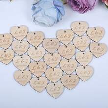 10/20 piezas Etiquetas de madera personalizadas de 4 cm con nombres grabados y fecha de boda, diseño de decoración con forma de corazón, perfectas para recuerdos de boda, decoración de fiestas, aniversarios y ajustes de mesa, verano y vacaciones
