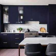 1 Roll Of Dark Blue Frosted Matte Contact Paper Self-Adhesive Removable PVC Wallpaper Suitable For Living Room Decoration, Bedroom Decoration, Cabinet Decoration, Home Decoration Vinyl Film Wall Decor Bathroom Bathroom Decor Wall Paper Wallpapers Kitchen