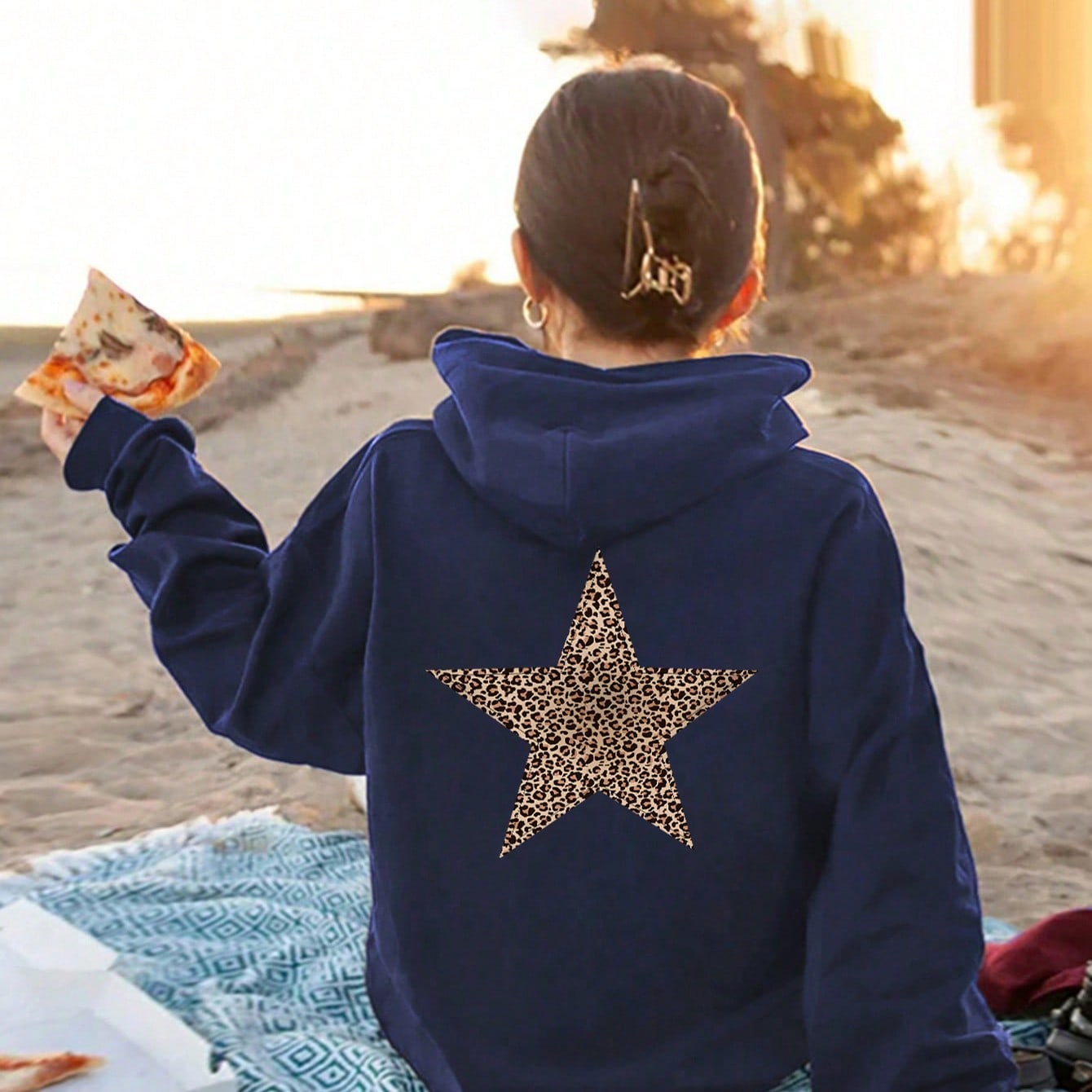 Sudadera térmica forrada con estampado casual para niñas preadolescentes en color gris oscuro para otoño