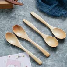 10 Pcs Stirring Spoon Wood Soup Spoons Eating Mixing Stirring Cooking Long Handle Spoon Japanese Coffee Mixing Spoon Kitchen Utensils,School Supplies