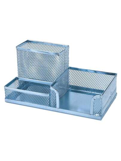 Organizador De Canetas 3 Compartimentos Lápis Mesa De Escritório Porta Treco Decoração Papelaria