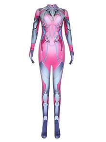 1 件可爱俏皮的角色扮演机甲飞行员连体衣服装，礼物（亚洲尺码偏小，建议订购大一码） - 紫粉紅色 - 查看 6