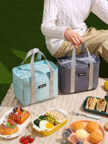 1 szt. Izolowana torba na lunch, gruba aluminiowa torba na lunch, lodówka piknikowa torebka, odpowiednia do pracy i wycieczek przenośna torba na lunch, torba na lunch, torba do przechowywania lunchu, odpowiednia do pracy i szkoły z wzorem niedźwiedzia Izolowana torba na lunch - wodoodporna i przenośna, odpowiednia do szkoły i biura - utrzymuje świeżość i smak jedzenia, aluminiowy pojemnik termiczny do izolacji żywności, powrót do szkoły, torba do noszenia na zewnątrz