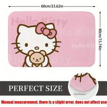 Sanrio Sanrio 1pc Hello Kitty Super Absorbent Floor Mat, Quick-Drying Soft Bathtub Carpet Cute Cartoon Door Mat - Non-Slip, Machine Washable Polyester Rug For Living Room, Bedroom, Bathroom - Licensed Room Decor Bathroom Accessories Back To School