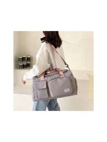 Large Rectangle Backpack Bag For Men Women Travel Gym Bag - Violet Purple - View 3