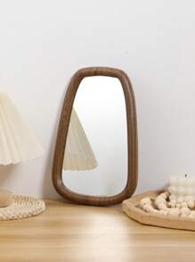 1pc Antique-Style Asymmetrical Mirror For Wall, Bathroom, Living Room, Bedroom, Home Decor, Makeup And Dressing Mirror, Multi-Functional Makeup Mirror And Dressing Mirror, Wall-Mounted Makeup Mirror Back To School