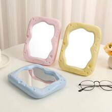 1 Peça Espelho de Maquiagem Minimalista Assimétrico em Formato de Queijo, Espelho de Toucador Grande para Dormitório de Estudante