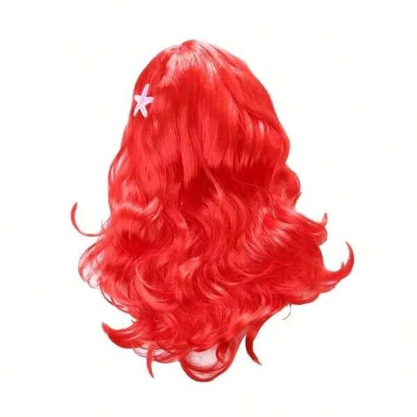 The Wig Cute Girls Red Long Curly Hair Kids Halloween Princess Cospaly Acessories Cosplay Wig Role Dress Up