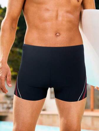 Pantaloncini da bagno casual a righe per uomo, modello hawaiano